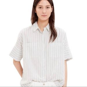 Madewell Courier Shirt XS Black and White Stripe